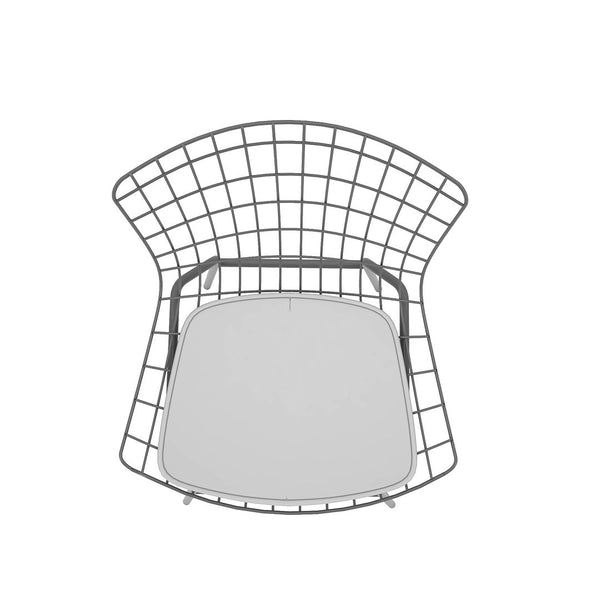 Manhattan Comfort Madeline Modern Chair Charcoal Grey and White 197AMC8