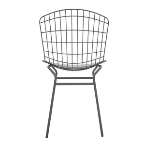 Manhattan Comfort Madeline Modern Chair Charcoal Grey and White 197AMC8