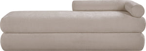 Meridian Furniture Kennedy Upholstered Bench with Channel Tufted Base Plush Seat for Bedroom or Living Room Beige Chenille Fabric 197Beige