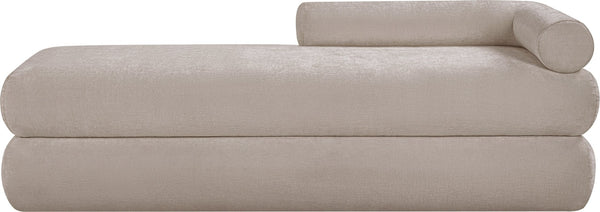 Meridian Furniture Kennedy Upholstered Bench with Channel Tufted Base Plush Seat for Bedroom or Living Room Beige Chenille Fabric 197Beige