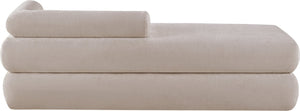 Meridian Furniture Kennedy Upholstered Bench with Channel Tufted Base Plush Seat for Bedroom or Living Room Beige Chenille Fabric 197Beige