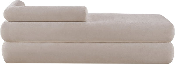 Meridian Furniture Kennedy Upholstered Bench with Channel Tufted Base Plush Seat for Bedroom or Living Room Beige Chenille Fabric 197Beige