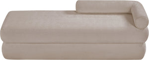 Meridian Furniture Kennedy Upholstered Bench with Channel Tufted Base Plush Seat for Bedroom or Living Room Beige Chenille Fabric 197Beige