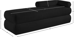 Meridian Furniture Kennedy Upholstered Bench with Channel Tufted Base Plush Seat for Bedroom or Living Room Black Chenille Fabric 197Black