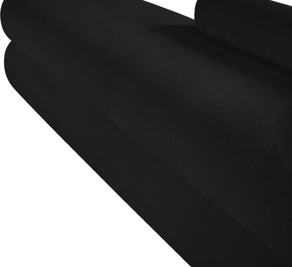 Meridian Furniture Kennedy Upholstered Bench with Channel Tufted Base Plush Seat for Bedroom or Living Room Black Chenille Fabric 197Black