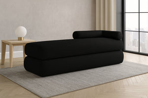 Meridian Furniture Kennedy Upholstered Bench with Channel Tufted Base Plush Seat for Bedroom or Living Room Black Chenille Fabric 197Black