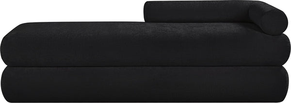 Meridian Furniture Kennedy Upholstered Bench with Channel Tufted Base Plush Seat for Bedroom or Living Room Black Chenille Fabric 197Black