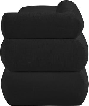 Meridian Furniture Kennedy Upholstered Bench with Channel Tufted Base Plush Seat for Bedroom or Living Room Black Chenille Fabric 197Black