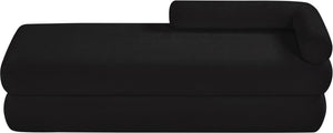 Meridian Furniture Kennedy Upholstered Bench with Channel Tufted Base Plush Seat for Bedroom or Living Room Black Chenille Fabric 197Black