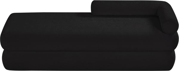 Meridian Furniture Kennedy Upholstered Bench with Channel Tufted Base Plush Seat for Bedroom or Living Room Black Chenille Fabric 197Black