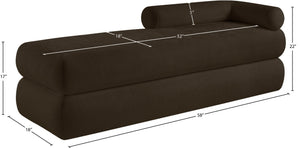 Meridian Furniture Kennedy Upholstered Bench with Channel Tufted Base Plush Seat for Bedroom or Living Room Brown Chenille Fabric 197Brown