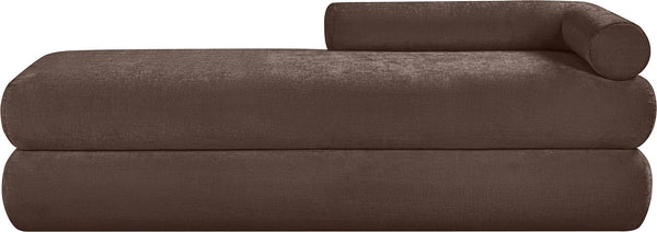 Meridian Furniture Kennedy Upholstered Bench with Channel Tufted Base Plush Seat for Bedroom or Living Room Brown Chenille Fabric 197Brown