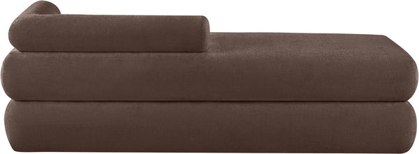 Meridian Furniture Kennedy Upholstered Bench with Channel Tufted Base Plush Seat for Bedroom or Living Room Brown Chenille Fabric 197Brown