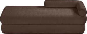 Meridian Furniture Kennedy Upholstered Bench with Channel Tufted Base Plush Seat for Bedroom or Living Room Brown Chenille Fabric 197Brown