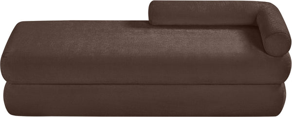 Meridian Furniture Kennedy Upholstered Bench with Channel Tufted Base Plush Seat for Bedroom or Living Room Brown Chenille Fabric 197Brown