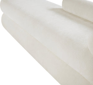 Meridian Furniture Kennedy Upholstered Bench with Channel Tufted Base Plush Seat for Bedroom or Living Room Cream Chenille Fabric 197Cream