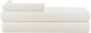 Meridian Furniture Kennedy Upholstered Bench with Channel Tufted Base Plush Seat for Bedroom or Living Room Cream Chenille Fabric 197Cream