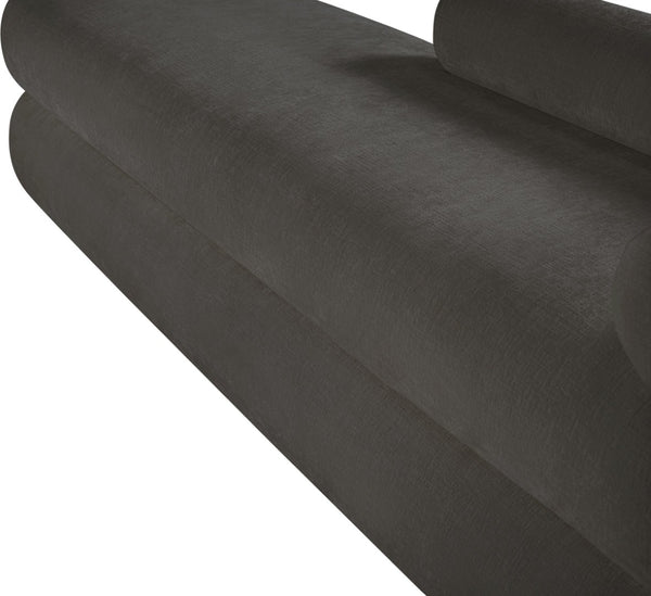 Meridian Furniture Kennedy Upholstered Bench with Channel Tufted Base Plush Seat for Bedroom or Living Room Grey Chenille Fabric 197Grey