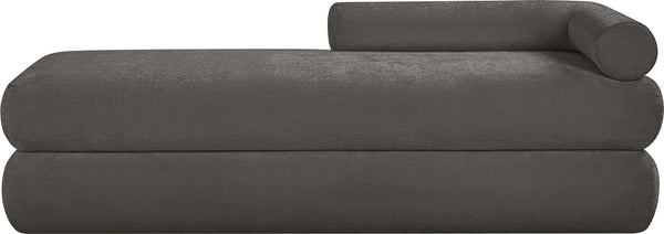 Meridian Furniture Kennedy Upholstered Bench with Channel Tufted Base Plush Seat for Bedroom or Living Room Grey Chenille Fabric 197Grey