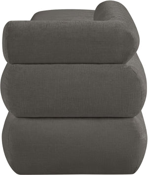 Meridian Furniture Kennedy Upholstered Bench with Channel Tufted Base Plush Seat for Bedroom or Living Room Grey Chenille Fabric 197Grey
