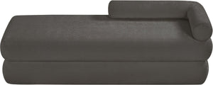 Meridian Furniture Kennedy Upholstered Bench with Channel Tufted Base Plush Seat for Bedroom or Living Room Grey Chenille Fabric 197Grey