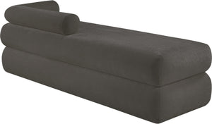 Meridian Furniture Kennedy Upholstered Bench with Channel Tufted Base Plush Seat for Bedroom or Living Room Grey Chenille Fabric 197Grey