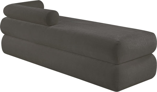Meridian Furniture Kennedy Upholstered Bench with Channel Tufted Base Plush Seat for Bedroom or Living Room Grey Chenille Fabric 197Grey