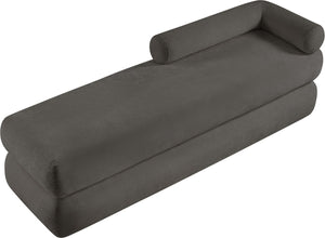 Meridian Furniture Kennedy Upholstered Bench with Channel Tufted Base Plush Seat for Bedroom or Living Room Grey Chenille Fabric 197Grey