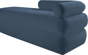 Meridian Furniture Kennedy Upholstered Bench with Channel Tufted Base Plush Seat for Bedroom or Living Room Light Blue Chenille Fabric 197LtBlu