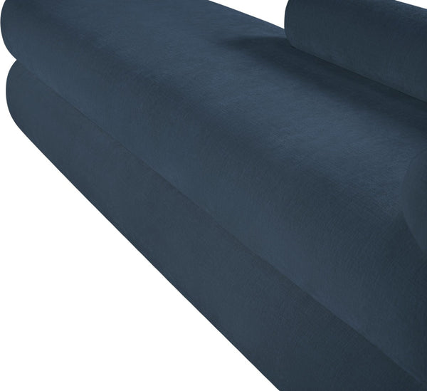 Meridian Furniture Kennedy Upholstered Bench with Channel Tufted Base Plush Seat for Bedroom or Living Room Light Blue Chenille Fabric 197LtBlu