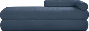 Meridian Furniture Kennedy Upholstered Bench with Channel Tufted Base Plush Seat for Bedroom or Living Room Light Blue Chenille Fabric 197LtBlu