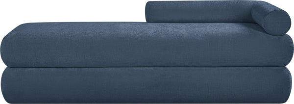 Meridian Furniture Kennedy Upholstered Bench with Channel Tufted Base Plush Seat for Bedroom or Living Room Light Blue Chenille Fabric 197LtBlu
