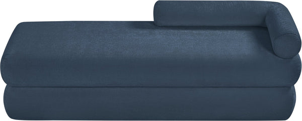 Meridian Furniture Kennedy Upholstered Bench with Channel Tufted Base Plush Seat for Bedroom or Living Room Light Blue Chenille Fabric 197LtBlu