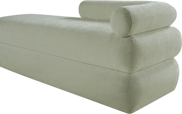 Meridian Furniture Kennedy Upholstered Bench with Channel Tufted Base Plush Seat for Bedroom or Living Room Mint Chenille Fabric 197Mint