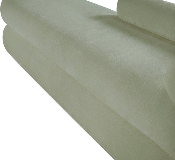 Meridian Furniture Kennedy Upholstered Bench with Channel Tufted Base Plush Seat for Bedroom or Living Room Mint Chenille Fabric 197Mint