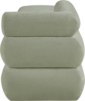 Meridian Furniture Kennedy Upholstered Bench with Channel Tufted Base Plush Seat for Bedroom or Living Room Mint Chenille Fabric 197Mint