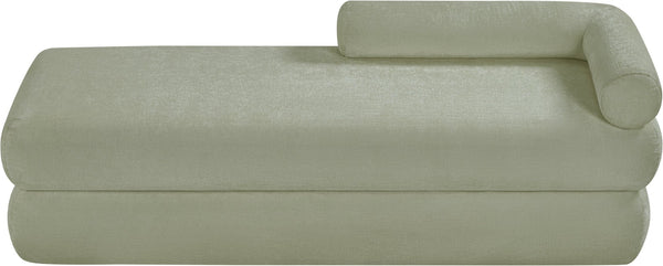 Meridian Furniture Kennedy Upholstered Bench with Channel Tufted Base Plush Seat for Bedroom or Living Room Mint Chenille Fabric 197Mint