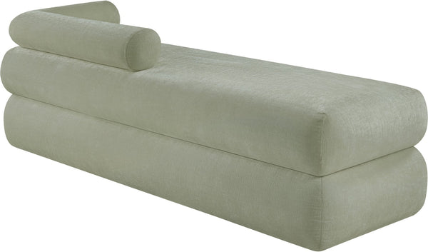 Meridian Furniture Kennedy Upholstered Bench with Channel Tufted Base Plush Seat for Bedroom or Living Room Mint Chenille Fabric 197Mint