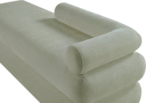 Meridian Furniture Kennedy Upholstered Bench with Channel Tufted Base Plush Seat for Bedroom or Living Room Mint Chenille Fabric 197Mint