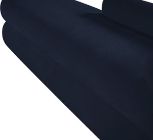 Meridian Furniture Kennedy Upholstered Bench with Channel Tufted Base Plush Seat for Bedroom or Living Room Navy Chenille Fabric 197Navy