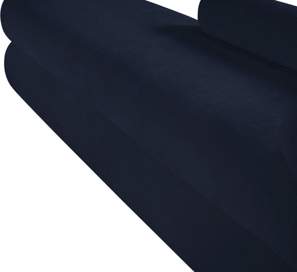 Meridian Furniture Kennedy Upholstered Bench with Channel Tufted Base Plush Seat for Bedroom or Living Room Navy Chenille Fabric 197Navy