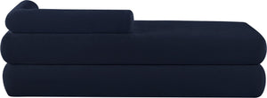 Meridian Furniture Kennedy Upholstered Bench with Channel Tufted Base Plush Seat for Bedroom or Living Room Navy Chenille Fabric 197Navy