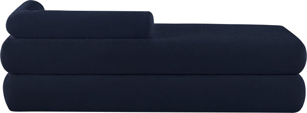 Meridian Furniture Kennedy Upholstered Bench with Channel Tufted Base Plush Seat for Bedroom or Living Room Navy Chenille Fabric 197Navy