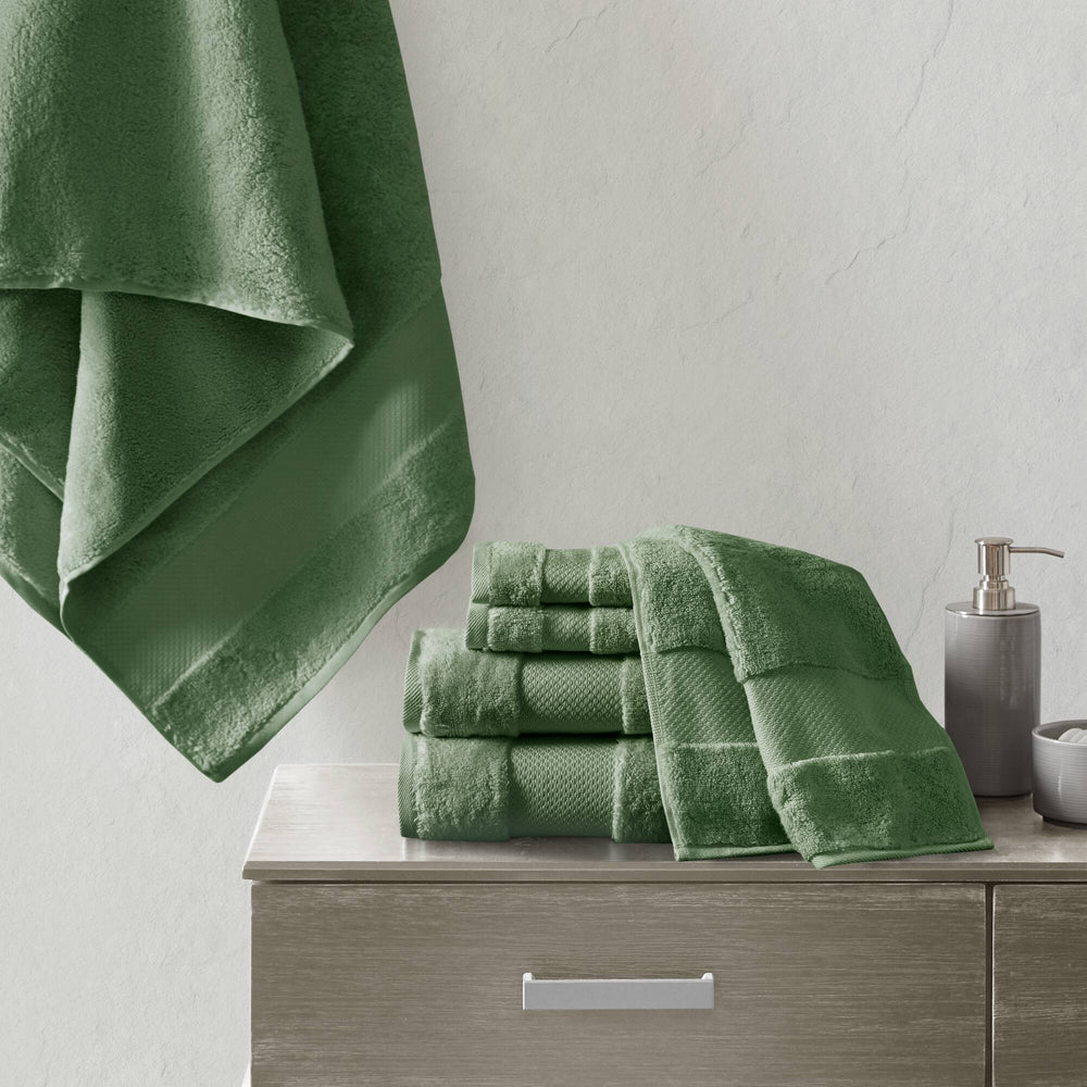JLA Home Madison Park Signature - Cotton Turkish 6-Piece Spa Towel Set - 600 GSM Oversized Plush, OEKO-TEX Certified Luxury Towels MPS73-543