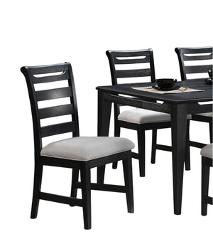 English Elm Modern 2Pc Dining Chair Set With Black Ladder Back Frame & Upholstered Cushions For Cozy Dining B011P218339