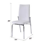 English Elm White and Chrome Padded Side Chair (Set Of 2)