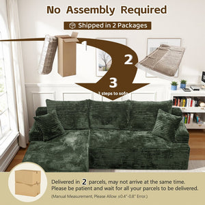 English Elm Modern Chenille Sectional with Chaise Low Profile Modular Sofa for Living Rooms W3653P443564
