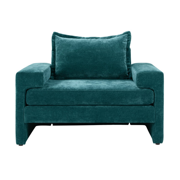 English Elm Christopher Knight Home® - Chenille Oversized Armchair with Thick Cushion and Wide Armrests, Ergonomic Back for Cozy Living Spaces Green N763P314419F