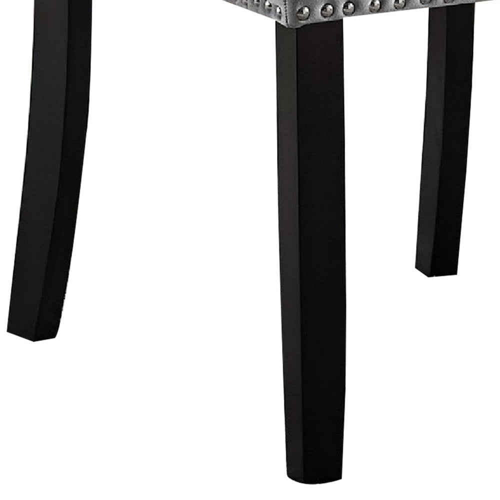 English Elm Koa Gray Polyester Upholstered Dining Chairs Ash Veneer Wood Frame Set of Two B056P416869