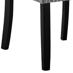 English Elm Koa Gray Polyester Upholstered Dining Chairs Ash Veneer Wood Frame Set of Two B056P416869